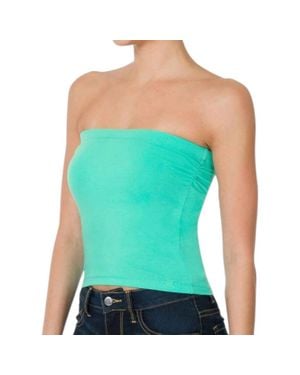 Zenana Tube Built-In Bra Top - Green