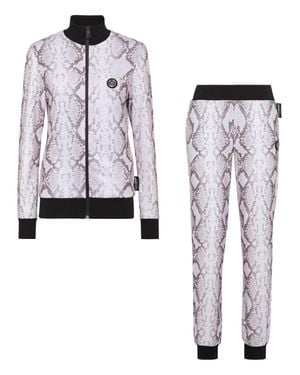 Philipp Plein Triacetate Jogging Tracksuit: Top/Trousers Pitone - Gray