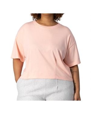 Champion French Terry Tailored Crewneck Tee - Pink