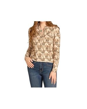 Panhandle Conversational Horse Henley Top - Black