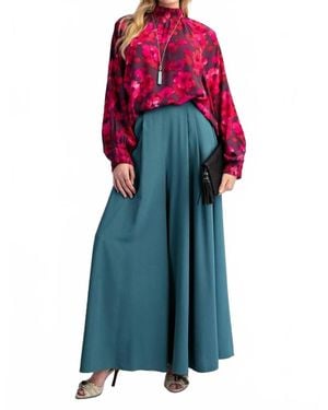 Easel Floral Print Mirabelle Blouse - Blue