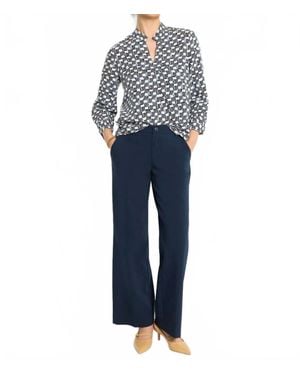NIC+ZOE Seasonless Cotton Wide-Leg Pants - Blue
