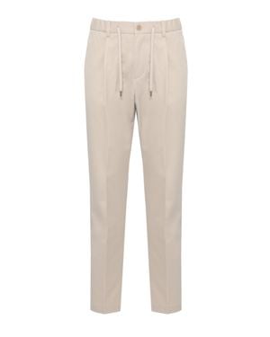 Herno Tailored Drawstring Straight-Leg Pants - Natural