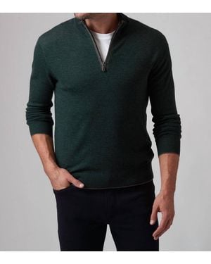 RAFFI Palmer Mock Zip Sweater - Black