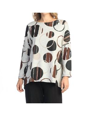 Jess & Jane French Brushed Knit Safari Crewneck Tunic - Black