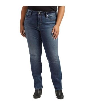 Silver Jeans Co. High Rise Curvy Fit Avery Straight Jeans - Blue