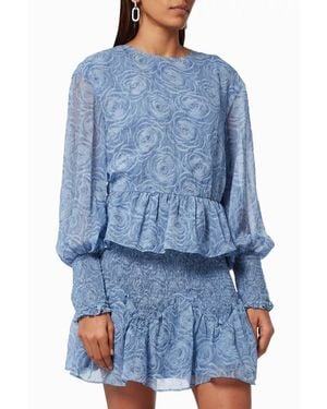 Elliatt Heart Long-Sleeve Top - Blue