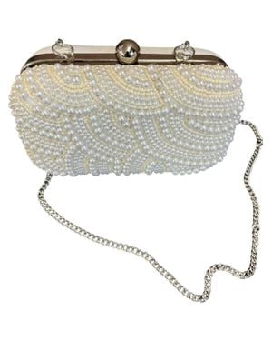 Golden Stella Pearl Purse With Chain Strap - White