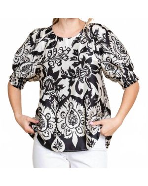 Jodifil Avery Floral Print Blouse - Black