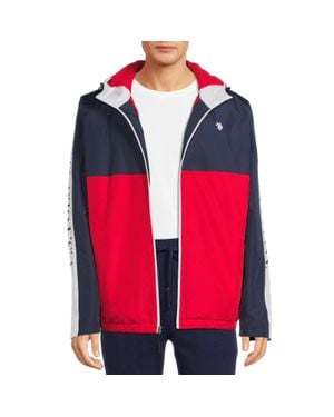 U.S. POLO ASSN. U. S. Polo Assn. Color Blocked Polar Jacket Full Zip Red835