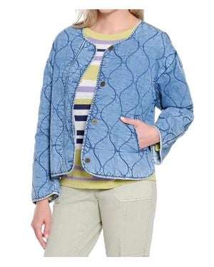 Tru Luxe Quilted Denim Jacket - Blue