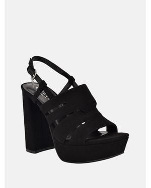 Guess Queta Faux-Suede Platform Heels - Black