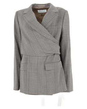Dries Van Noten Belted Wrap-Front Jacket - Gray