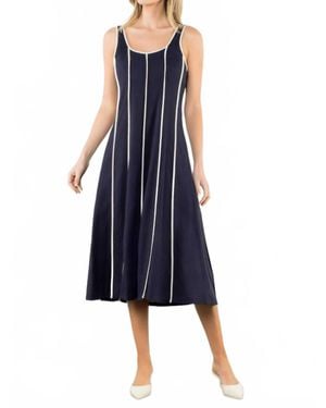 Thml Anastasia Piped Midi Dress - Blue