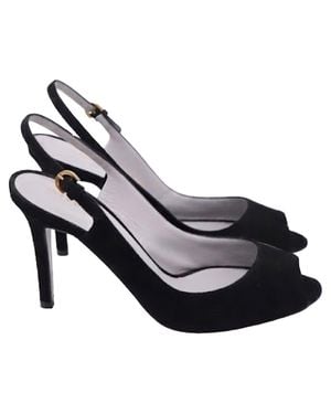 Sergio Rossi Slingback Sandals Heels - Black