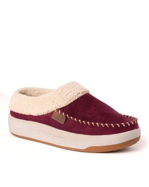 Dearfoams Maple Water-Resistant Energy Return Moc Toe Clog - Purple