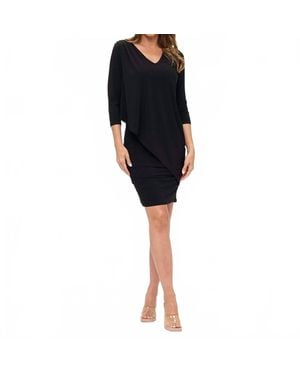 Last Tango 3/4 Sleeve Cocktail Dress - Black