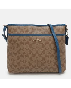 COACH Signature Coated Canvas File Crossbody Bag - Natural