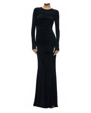 Alice + Olivia Katherina Long Sleeve Ruched Maxi Dress - Blue