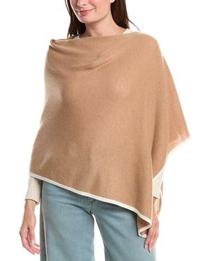 Sofiacashmere Sofiacashmere Tipped Cashmere-Blend Poncho - Natural