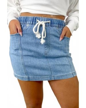 mica denim Fallon Denim Mini Skirt - Blue
