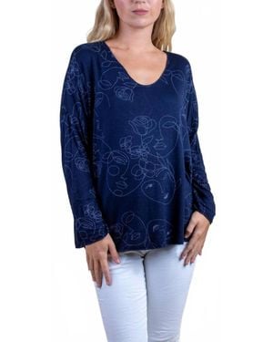Gigi Moda La Faccia Top - Blue