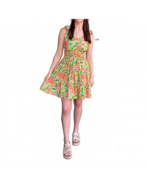 Thml Printed Tie Strap Mini Dress - Yellow