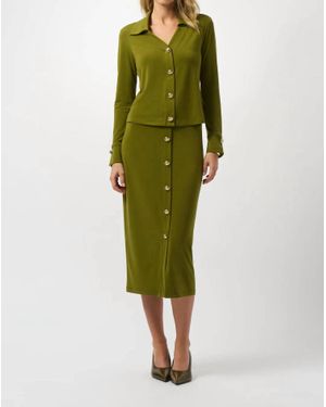 Joseph Ribkoff Crepe Knit Pull On Pencil Skirt - Green