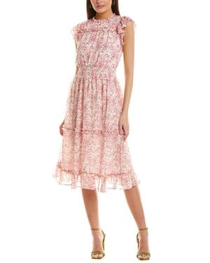 Cece Smocked Waist Midi Dress - Pink