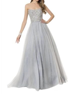 Terani Two Tone Prom Dress - Gray