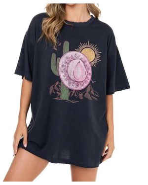 Zutter Out West Cowgirl Graphic Tee - Blue