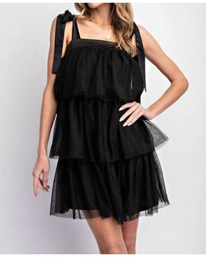 Love Bianca Tulle Mini Dress - Black