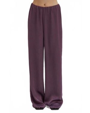 Crescent Audrey Textured Satin Pants - Purple