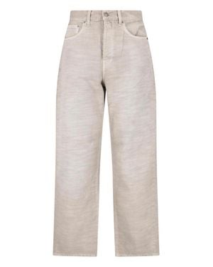 Haikure Wide-Leg Cotton Denim Straight Jeans - Gray