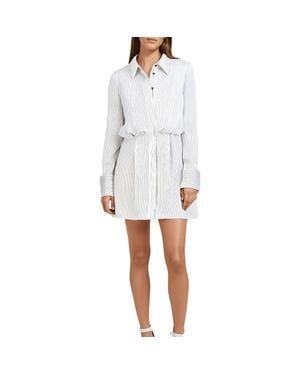 BCBGeneration Pinstripe Polyester Shirtdress - White