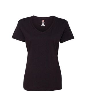 Hanes Perfect-T V-Neck T-Shirt - Black