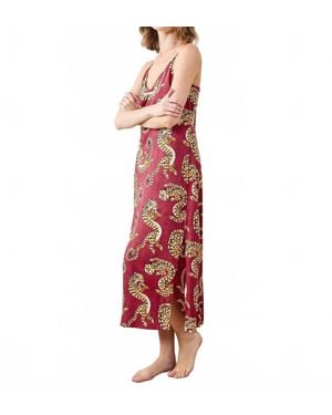 Printfresh Eco Satin Chic To Sleep Nightie Dress - Red