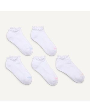 Nautica Low Cut Ruffle Socks, 5-Pack - Blue