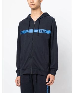 BOSS Authentic Zip Up Hooded Sweatshirt - Blue