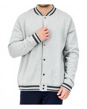 Champion Snap Up Athletic Wear Varsity Bomber Jacket - Gray