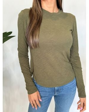 Bella Dahl Long Sleeve Crew Neck Tee - Green