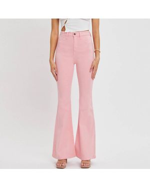 cello Jael High Rise Flare Jeans - Pink