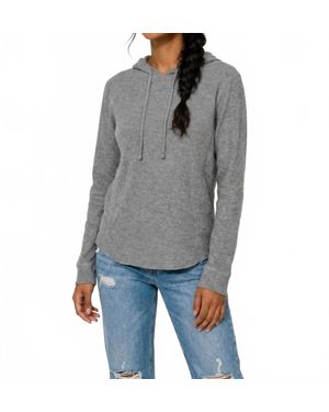 Vince Ultra Soft Ribbed Hoodie - Gray