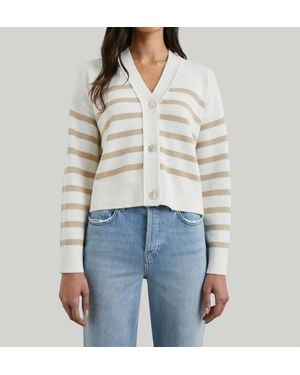 Rails Geneva Striped Cotton-Blend Cardigan - Gray