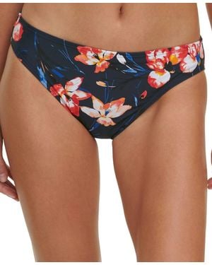 Tommy Hilfiger Floral-Print Bikini Bottoms - Blue