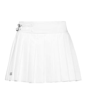Philipp Plein Pleated Mini Skirt Skull - White