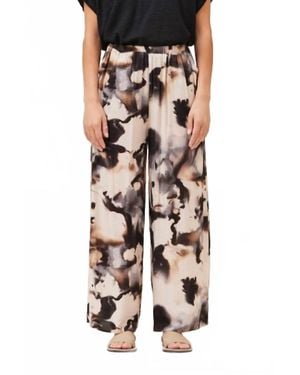 GRADE & GATHER Swirl Print Wide Leg Pant - Black