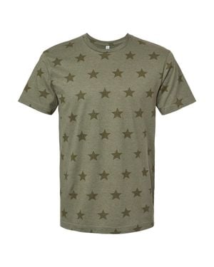 Code Five Star Print Tee - Green