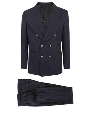 Eleventy Double-Breasted Blazer - Blue