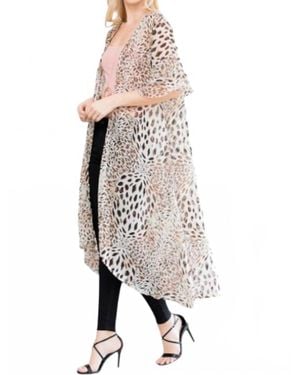 Bijorca Leopard Long Cardigan - White